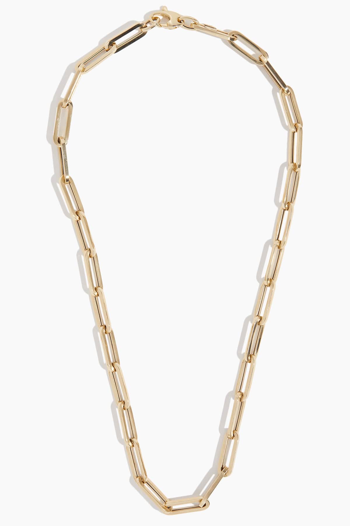 18" Bold Link Paper Clip Chain Necklace in 14k Yellow Gold - Image 3