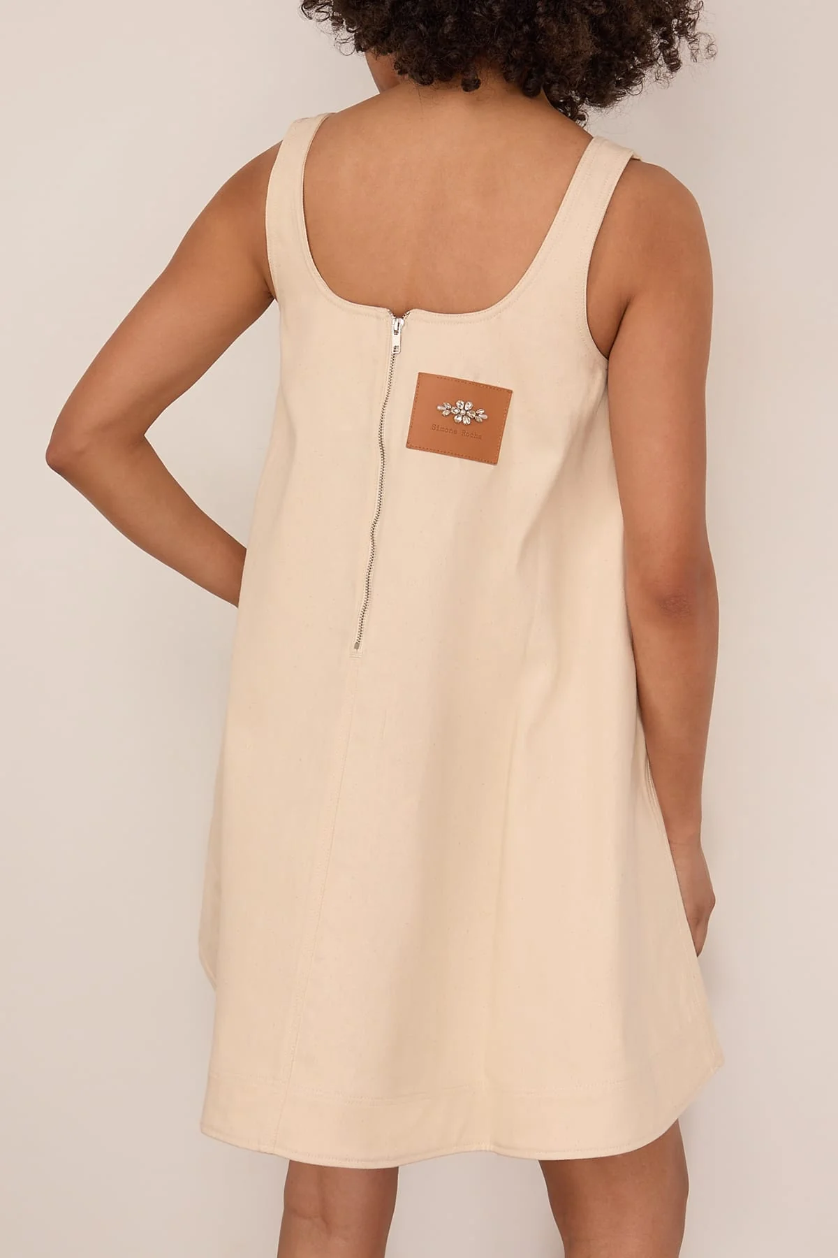 A-Line Mini Dress in Ecru/Pearl/Clear - Image 4