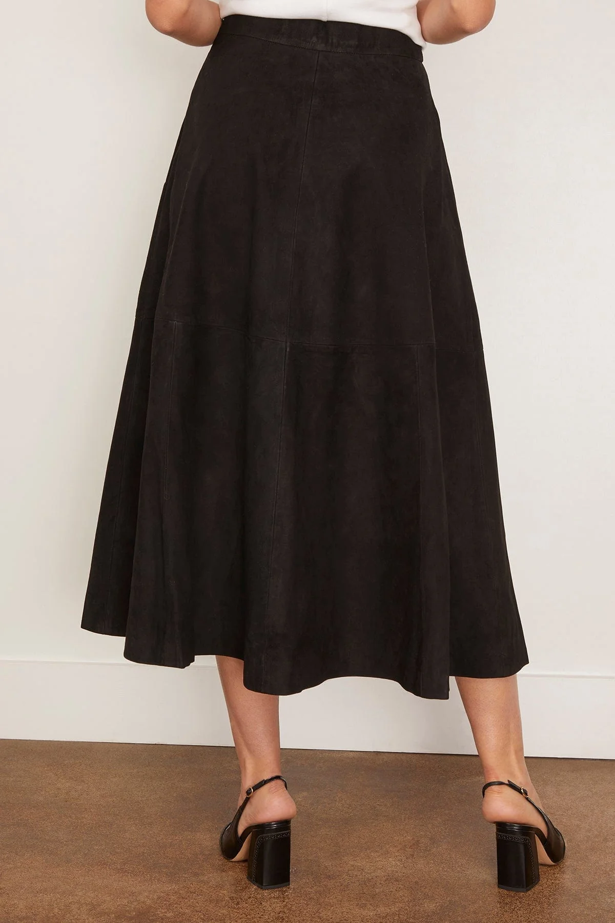 A-Line Suede Skirt in Black - Image 4
