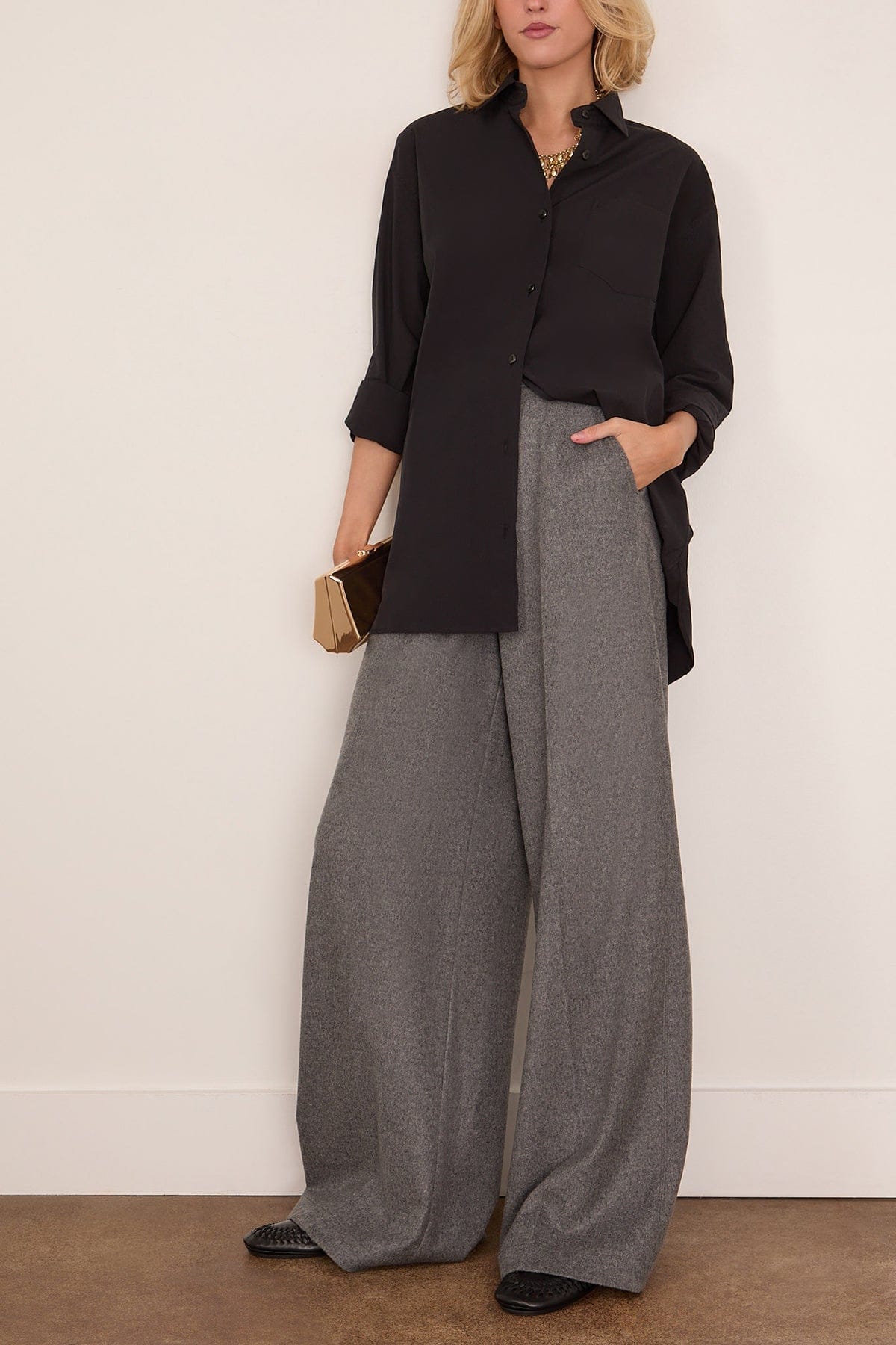 A-Line Tunic Shirt in Black - Image 2
