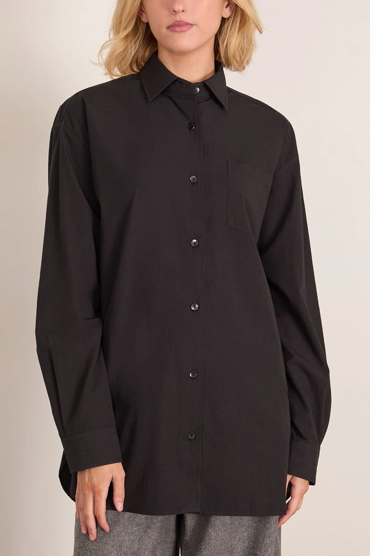 A-Line Tunic Shirt in Black - Image 3