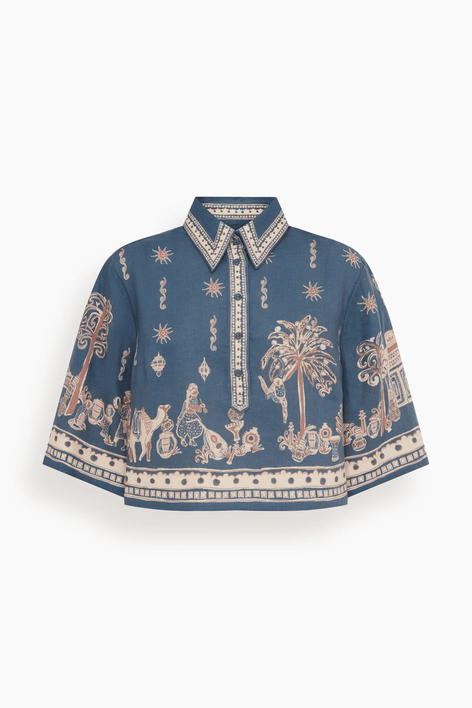 Acacia Cropped Shirt in Blue