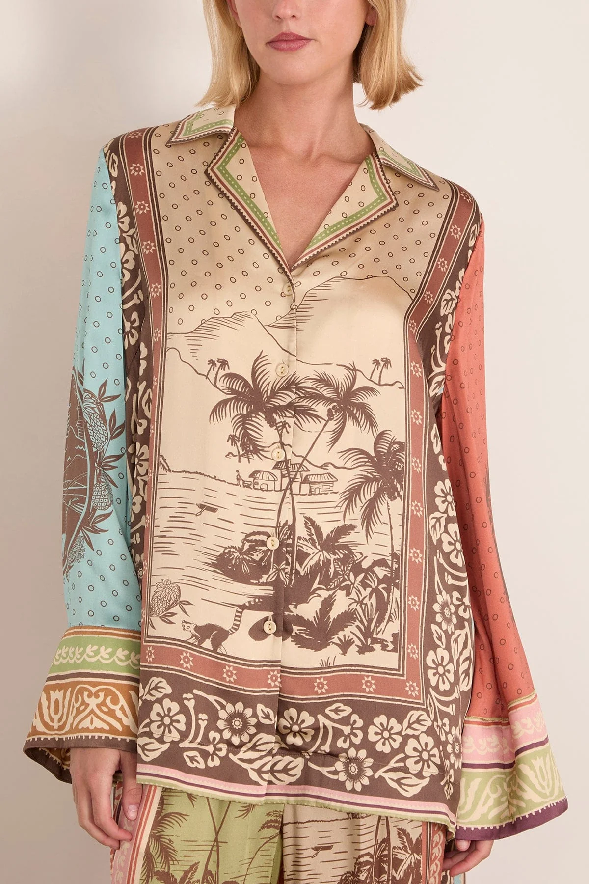 Alberta Silk Shirt in Multi - Image 3