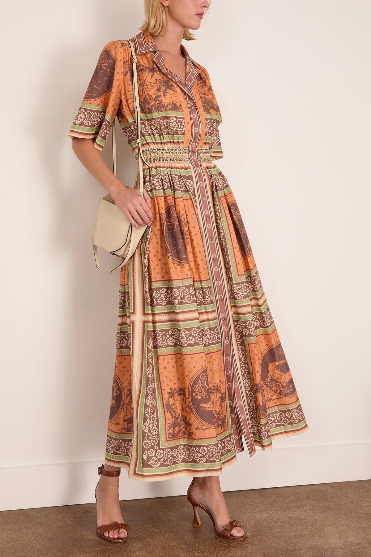 Alberta Smocked Shirtdress in Multi - Image 2