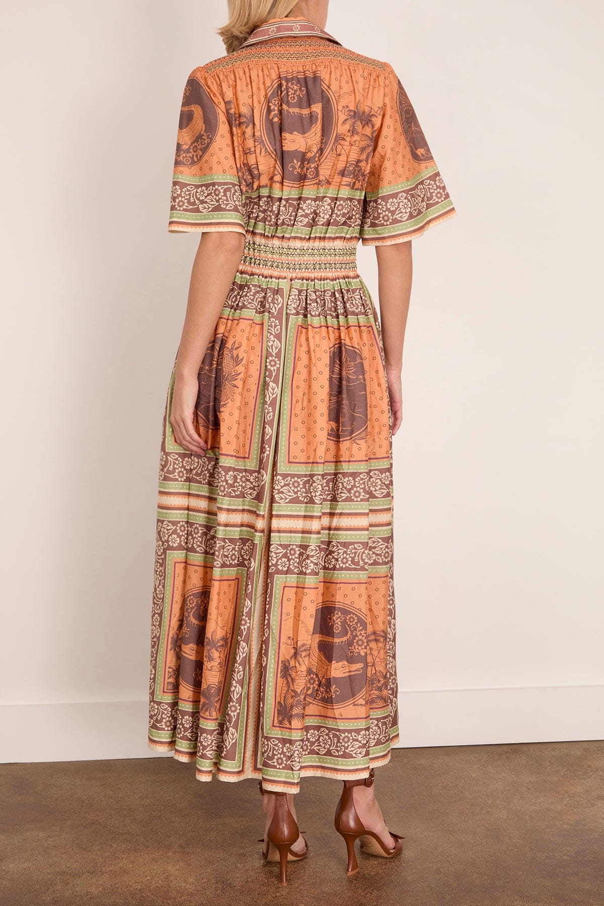 Alberta Smocked Shirtdress in Multi - Image 4