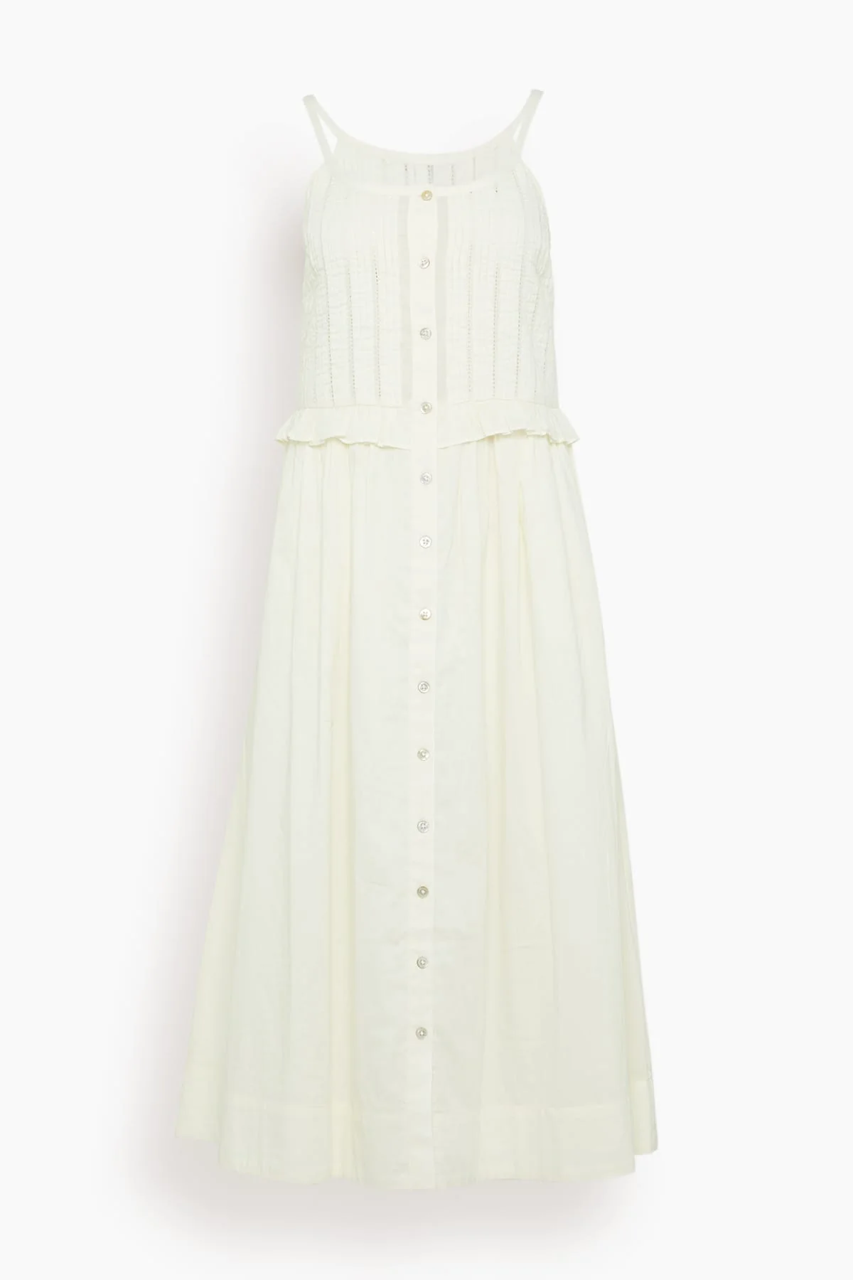 Alberte Solid Tank Dress in White