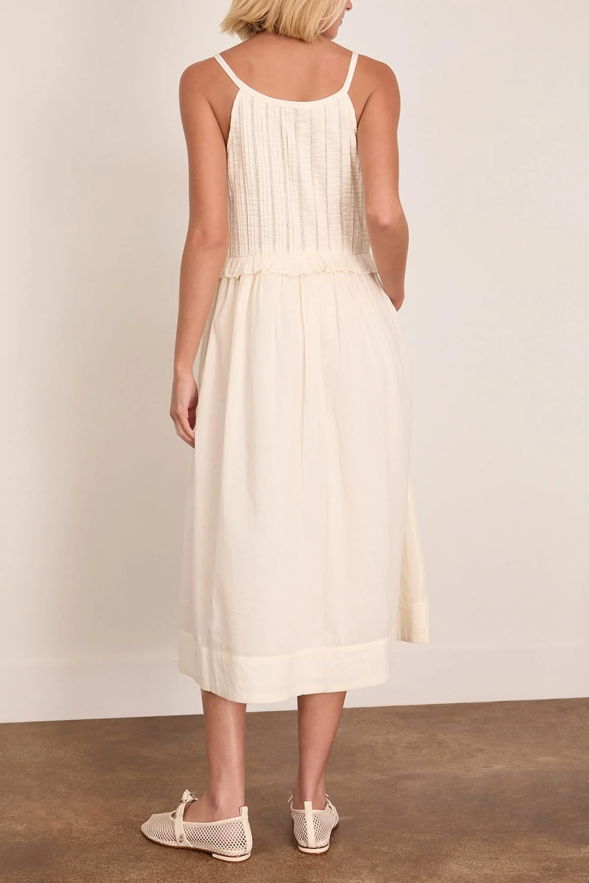 Alberte Solid Tank Dress in White - Image 4