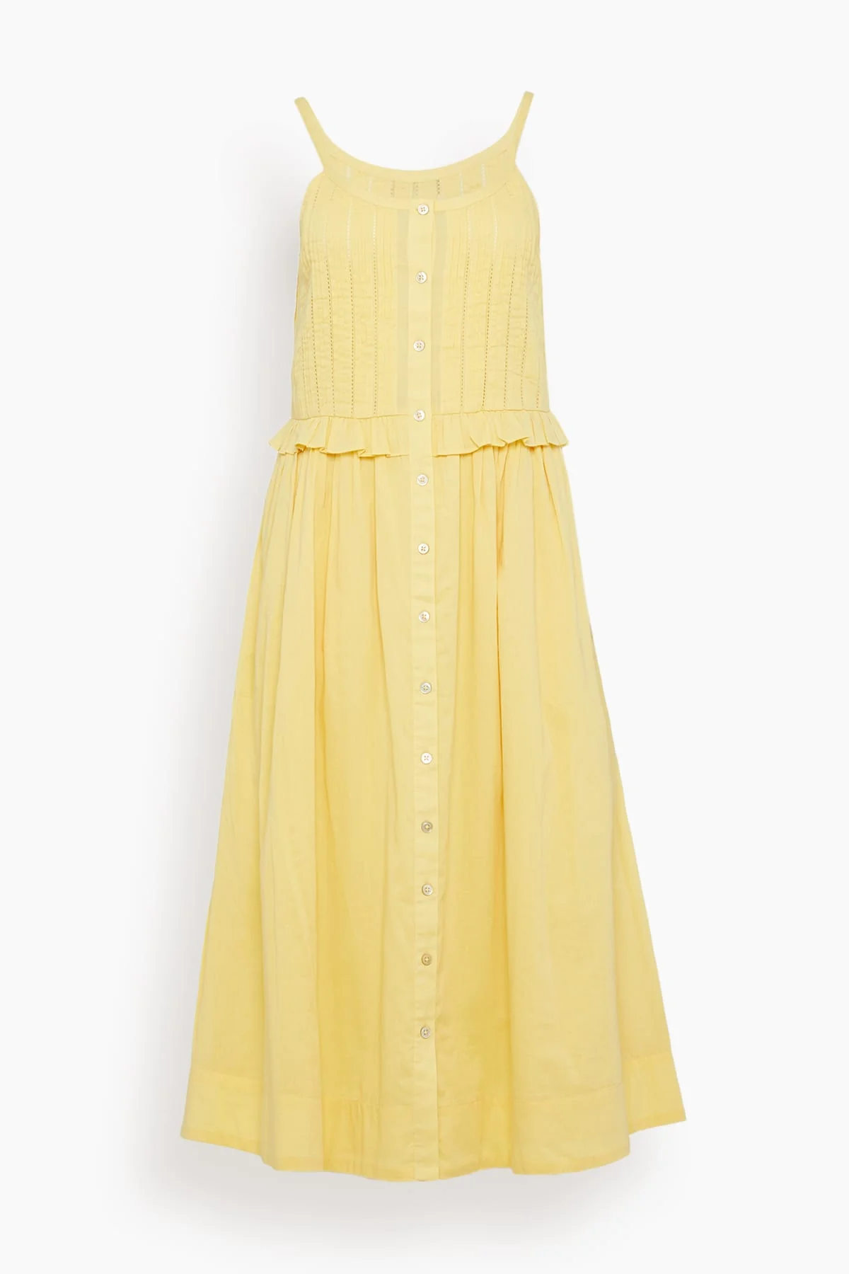 Alberte Solid Tank Dress in Yellow
