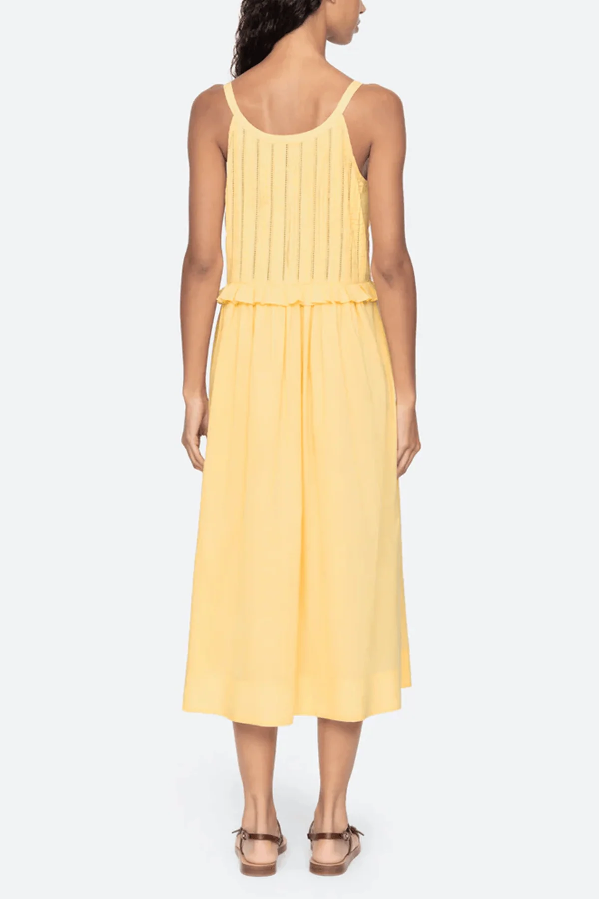 Alberte Solid Tank Dress in Yellow - Image 4