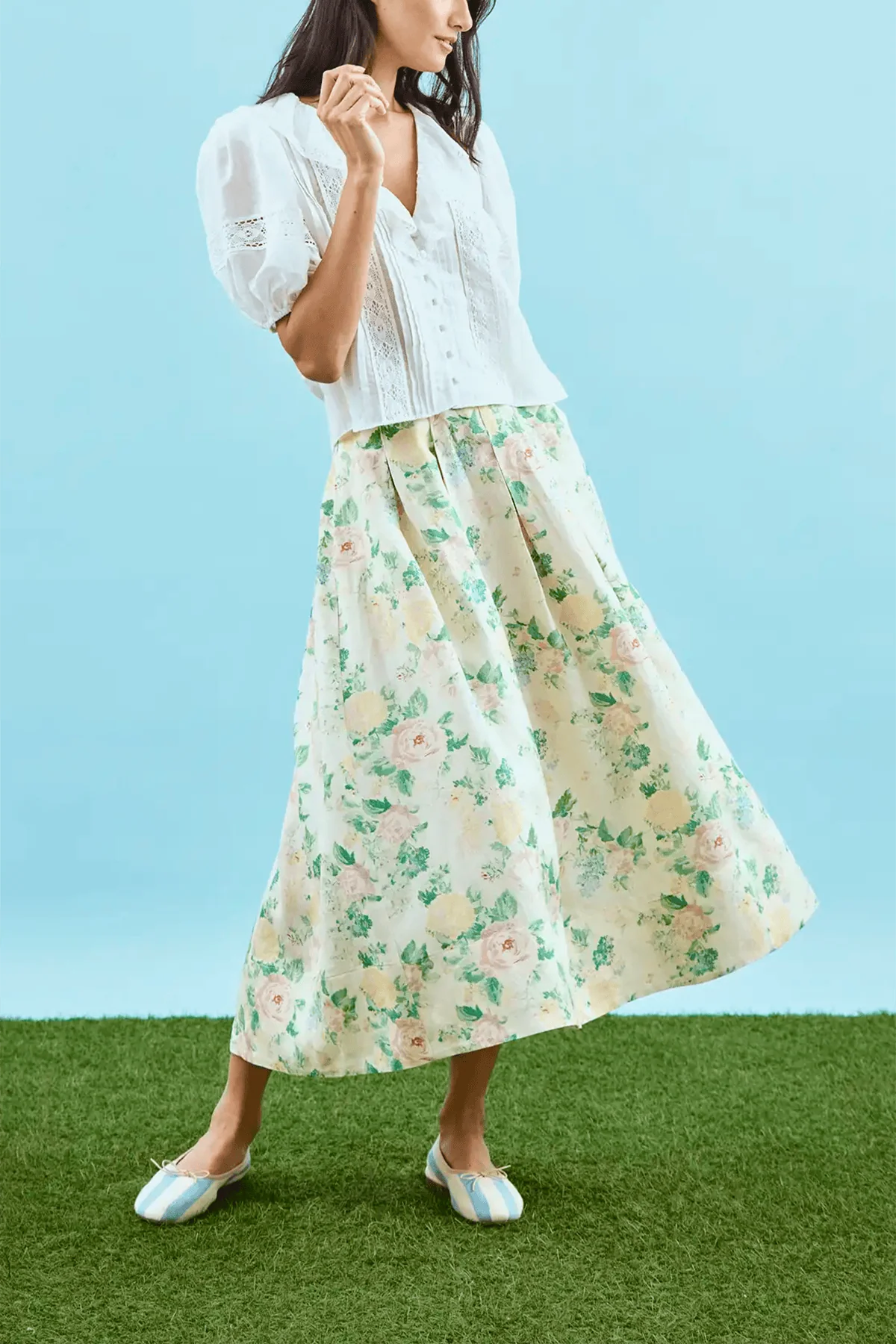 Alexis Skirt in Garden Rose Peony - Image 3