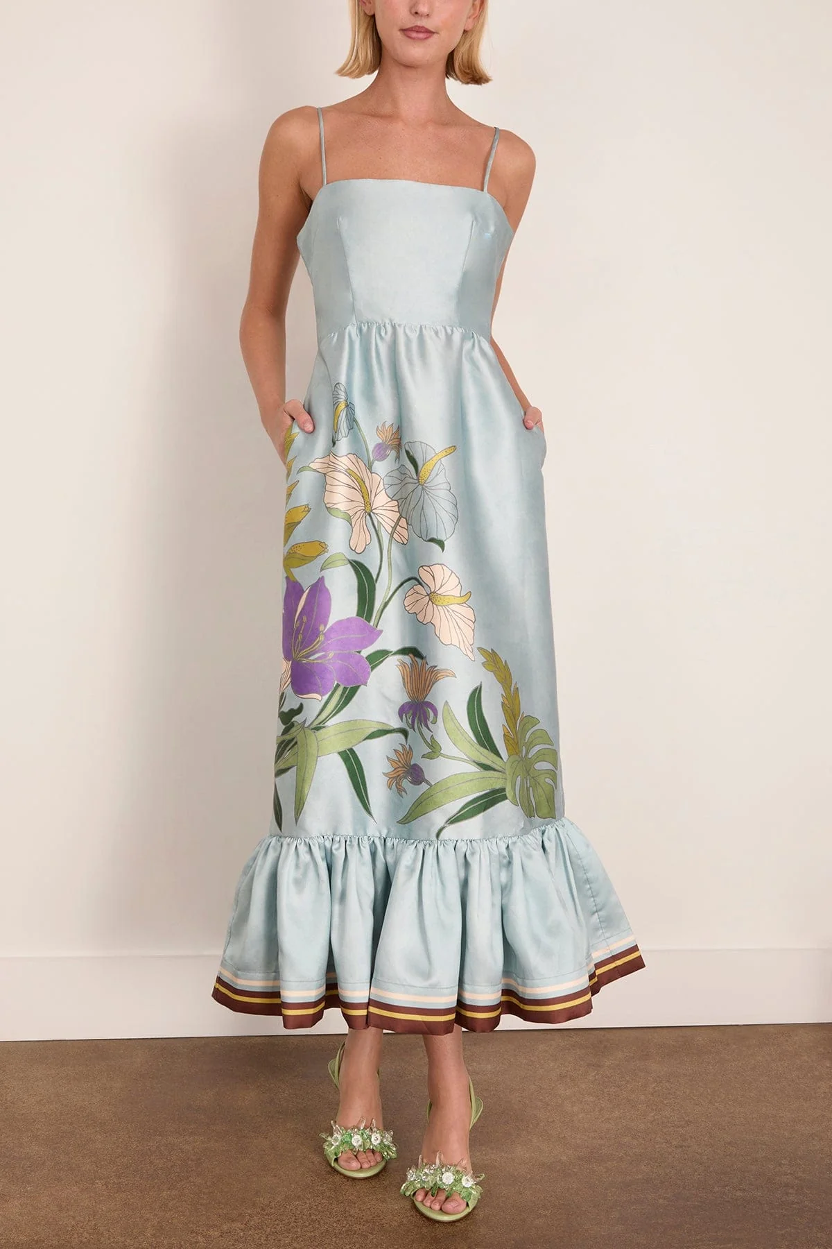 Alfie Midi Dress in Ice Blue - Image 3