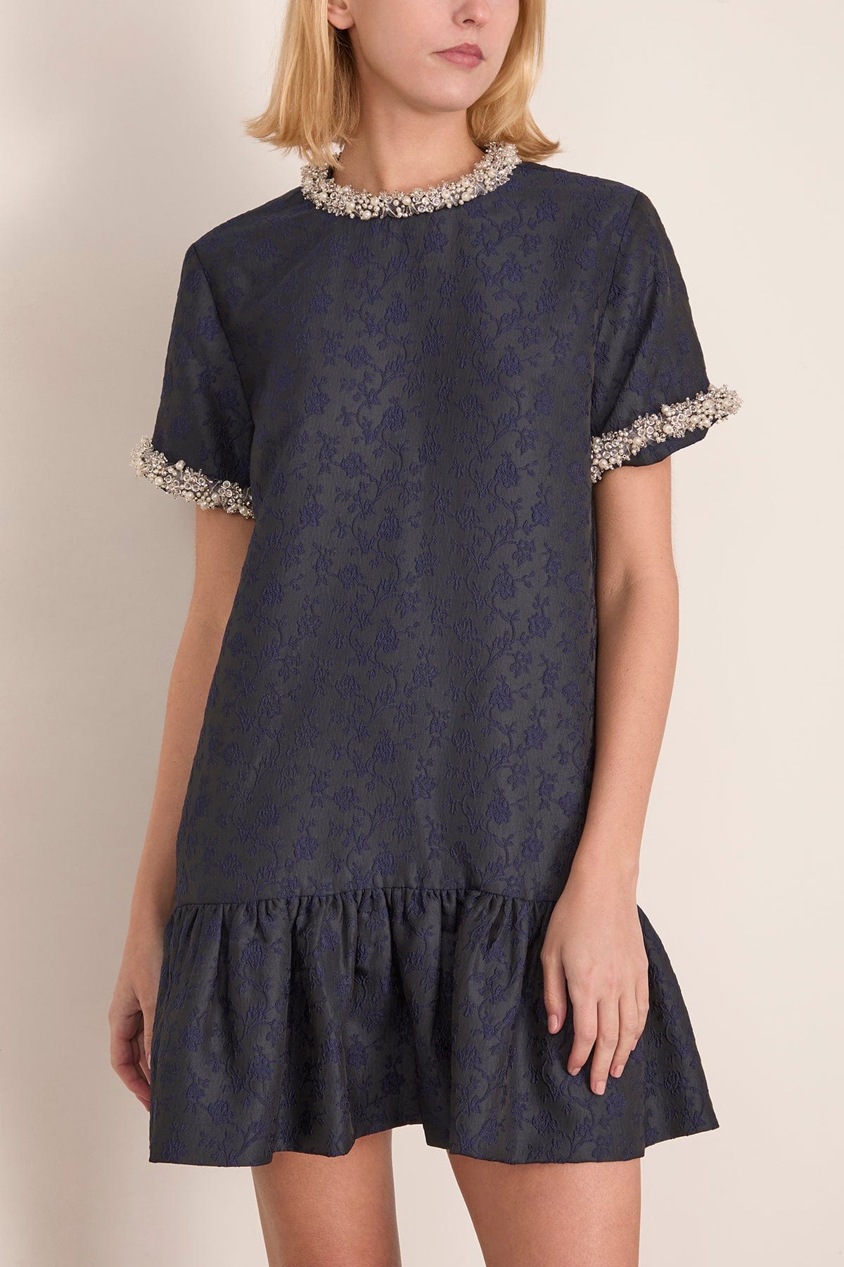 Alison Short Sleeve Mini Dress in Midnight - Image 3