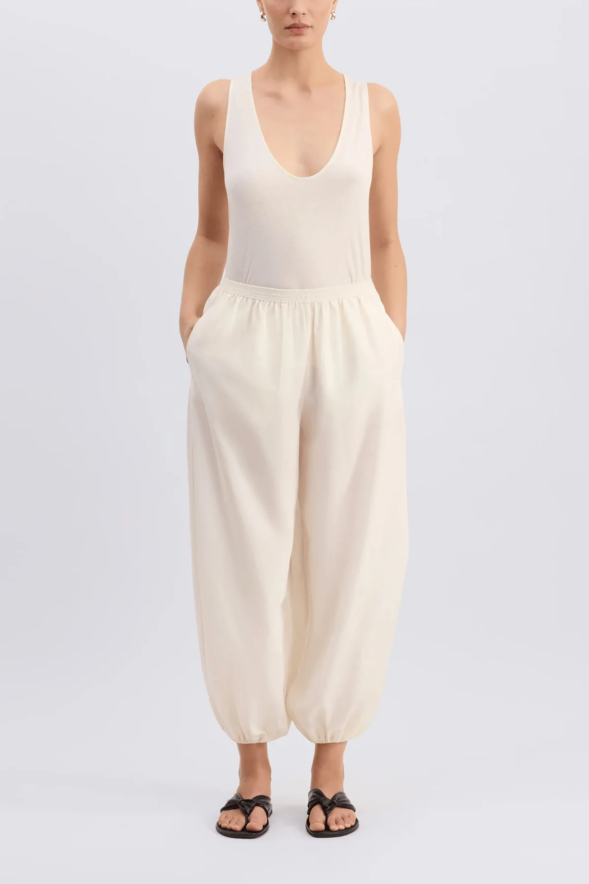 Almaya Balloon Pant in Ivory - Image 2