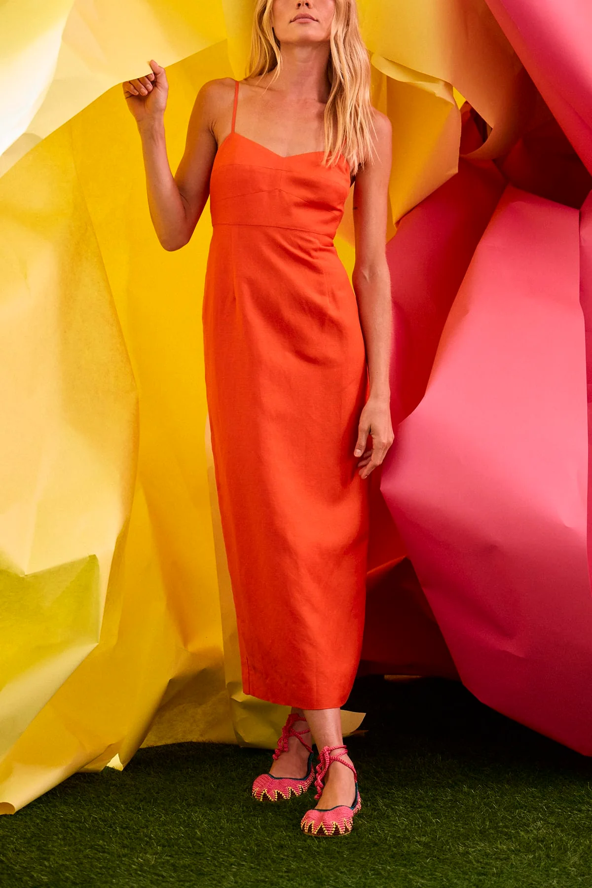 Amal Dress in Tangerine Tango - Image 2