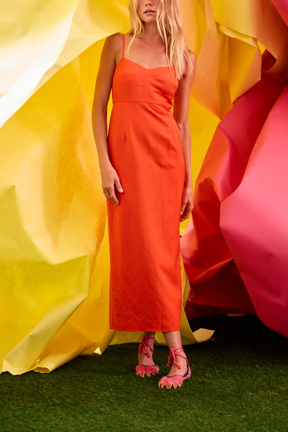 Amal Dress in Tangerine Tango - Image 3