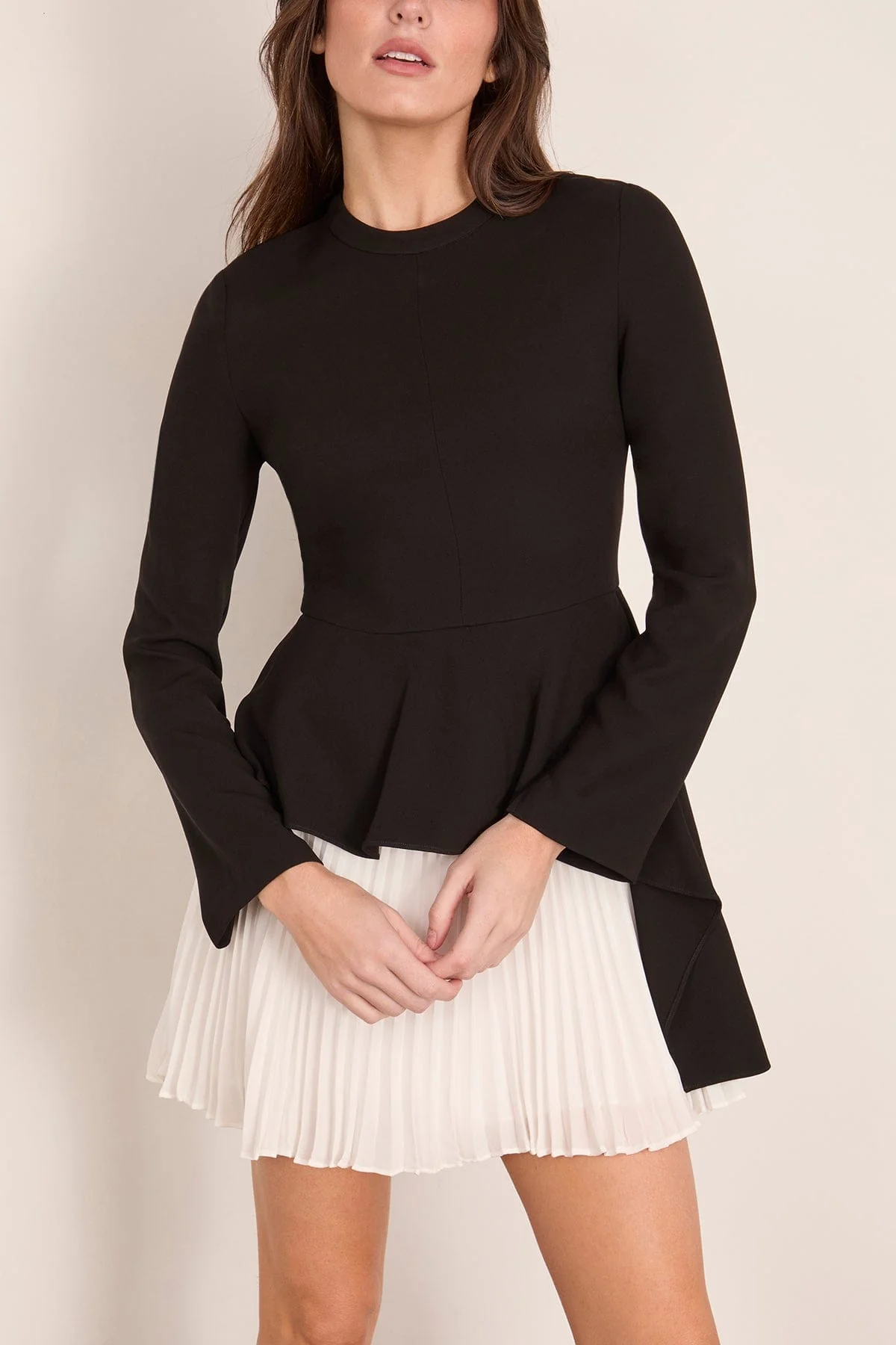 Amberly Long Sleeve Mini Dress in Black Multi - Image 3
