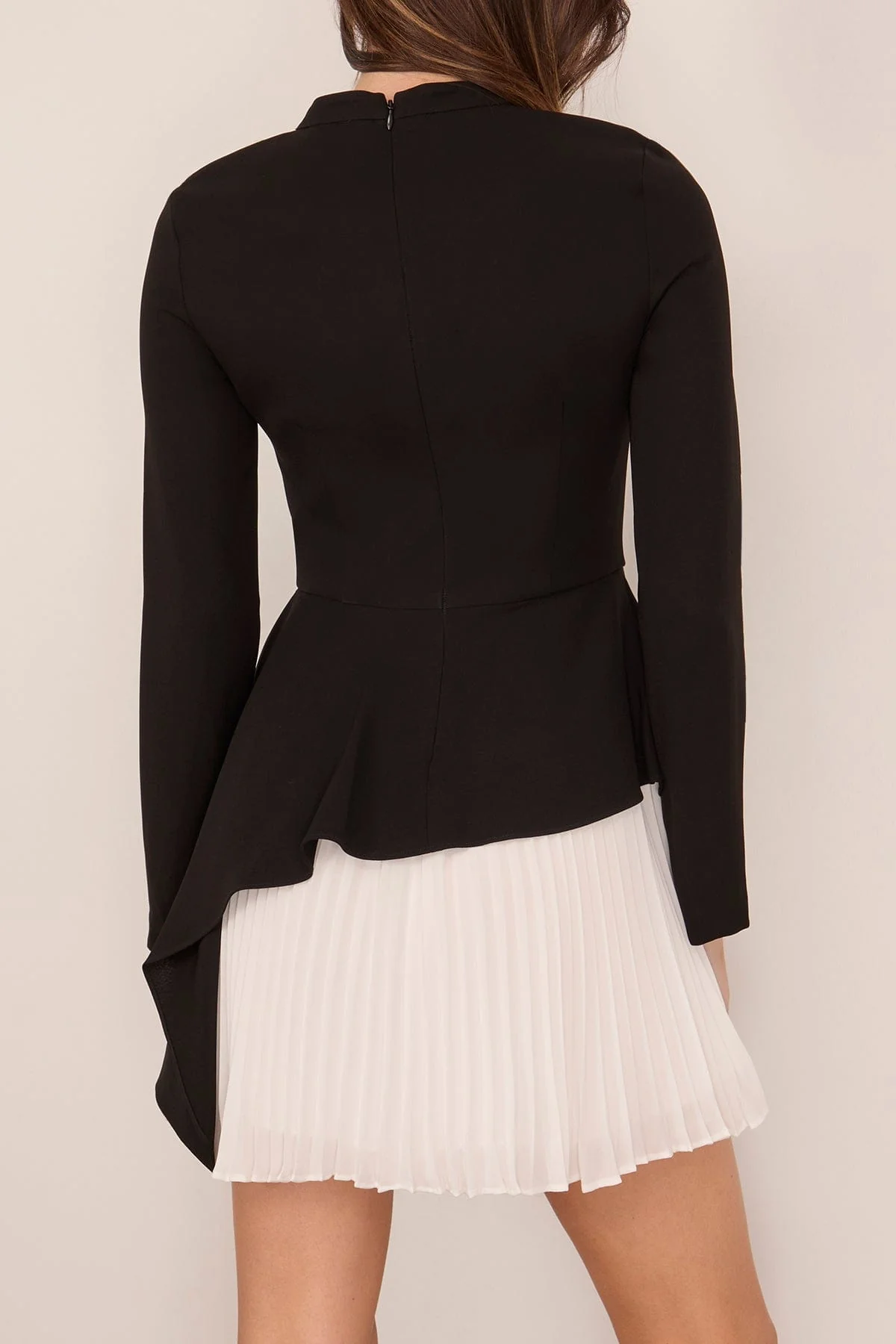 Amberly Long Sleeve Mini Dress in Black Multi - Image 4