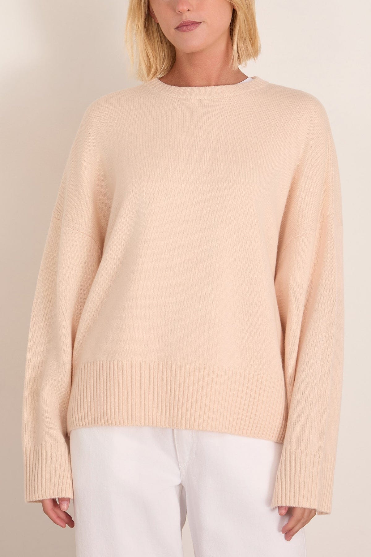 Anton Crewneck Sweater in Light Pink - Image 3
