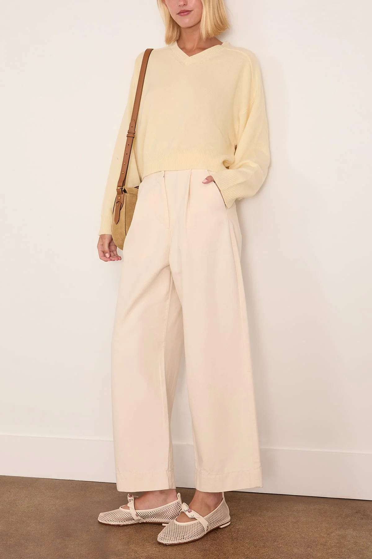 Anzor V-Neck Sweater in Butter - Image 2