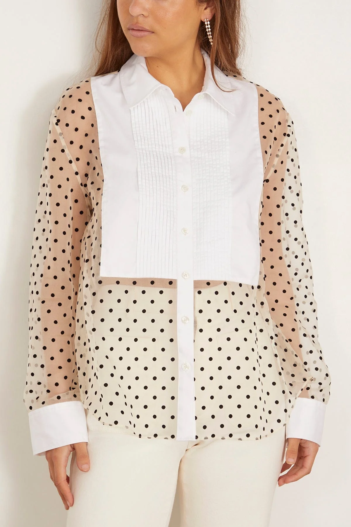 Arielle Top in Cream/Black/Optic White Multi - Image 3