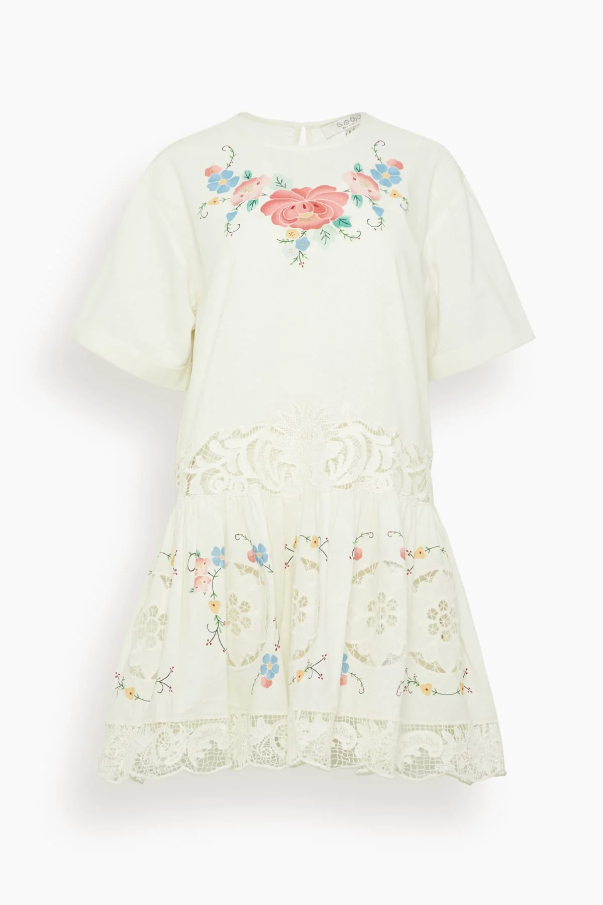 Astrid Embroidery Mini Dress in Multi