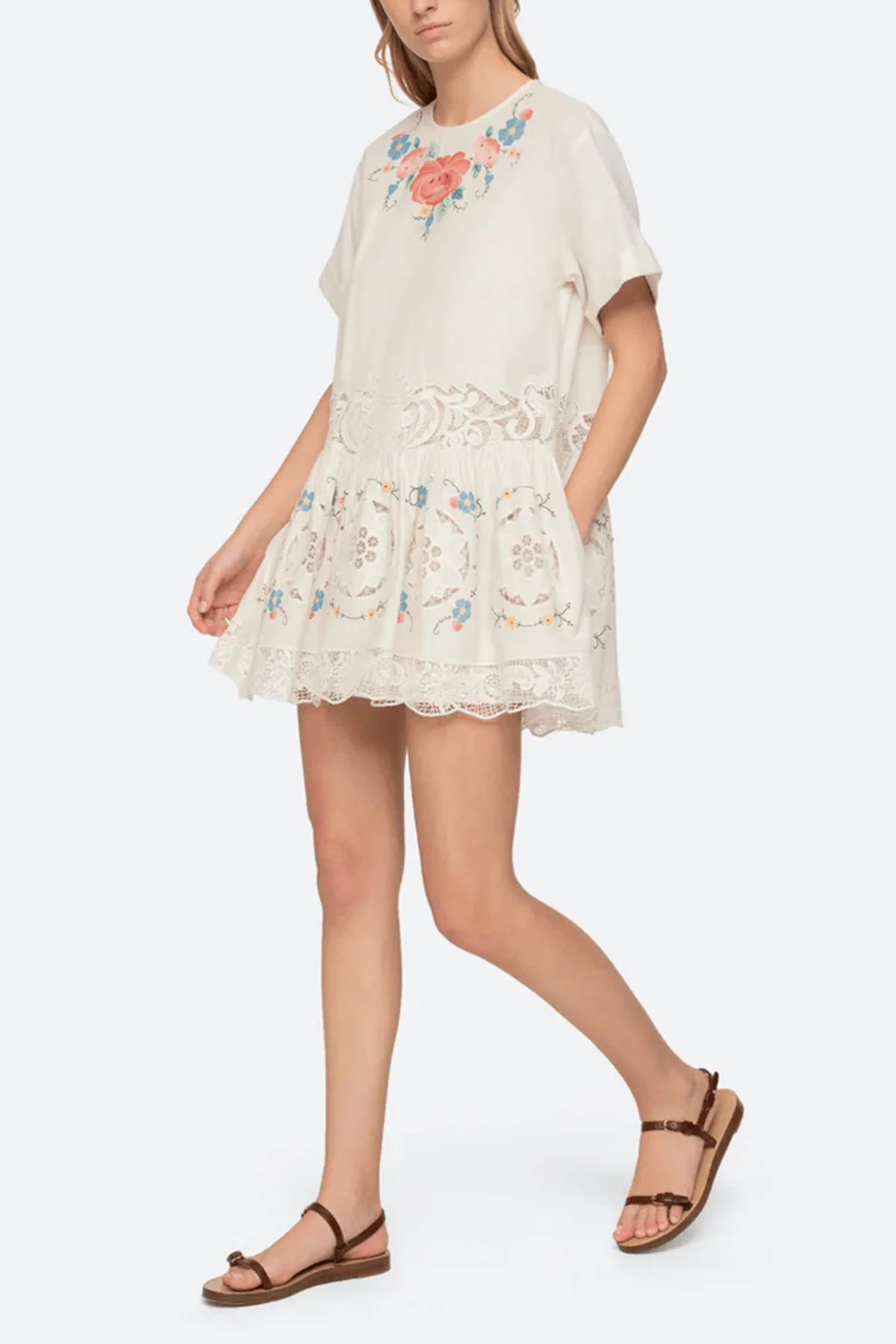 Astrid Embroidery Mini Dress in Multi - Image 2