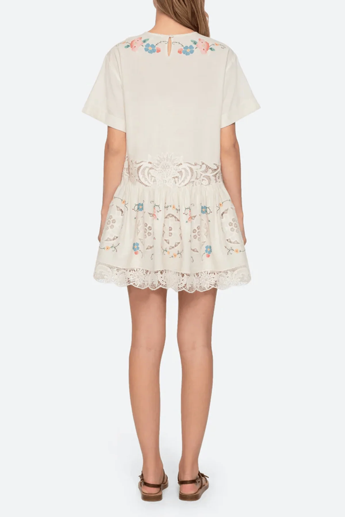 Astrid Embroidery Mini Dress in Multi - Image 4