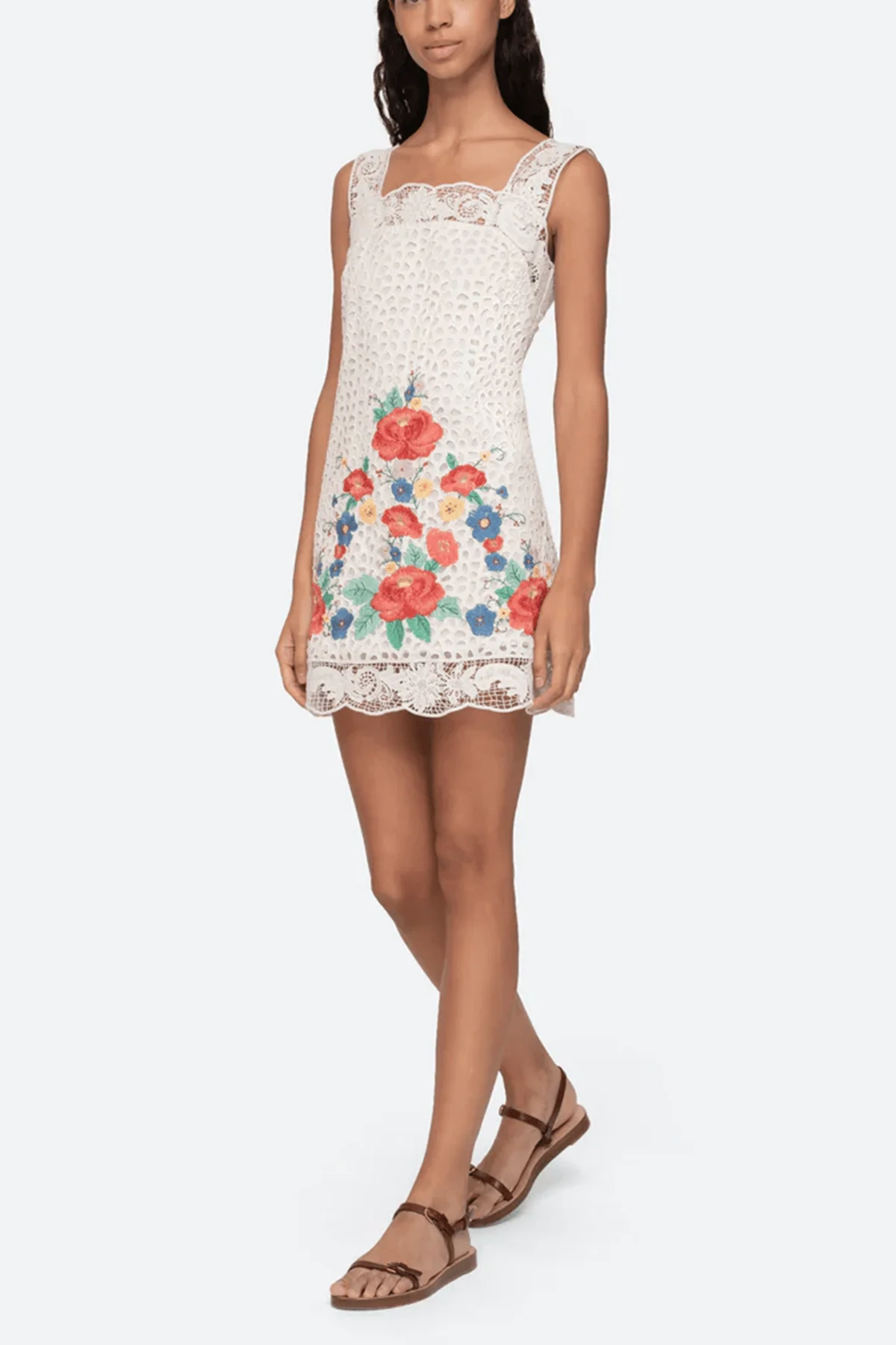 Astrid Embroidery Tank Dress in Multi - Image 3