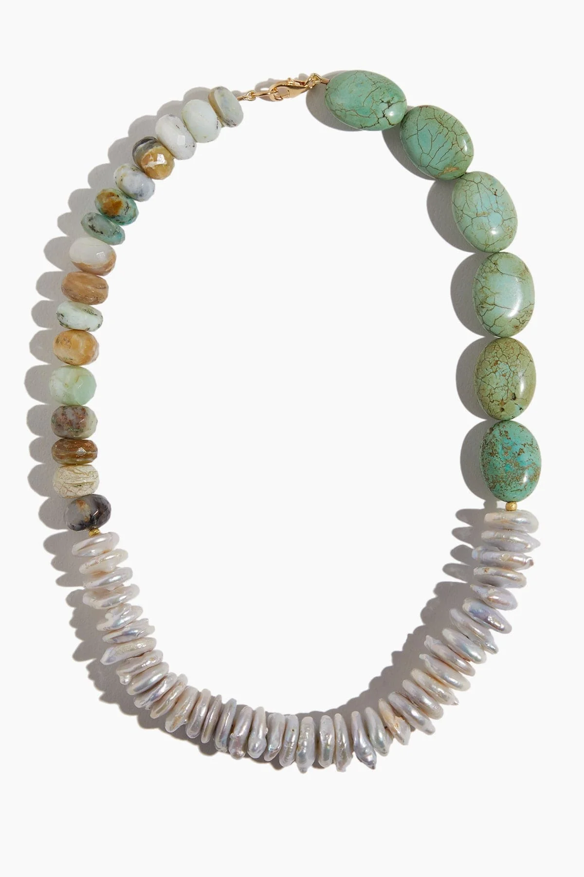 Asymmetric Pearl and Turquoise Candy Necklace - Image 3