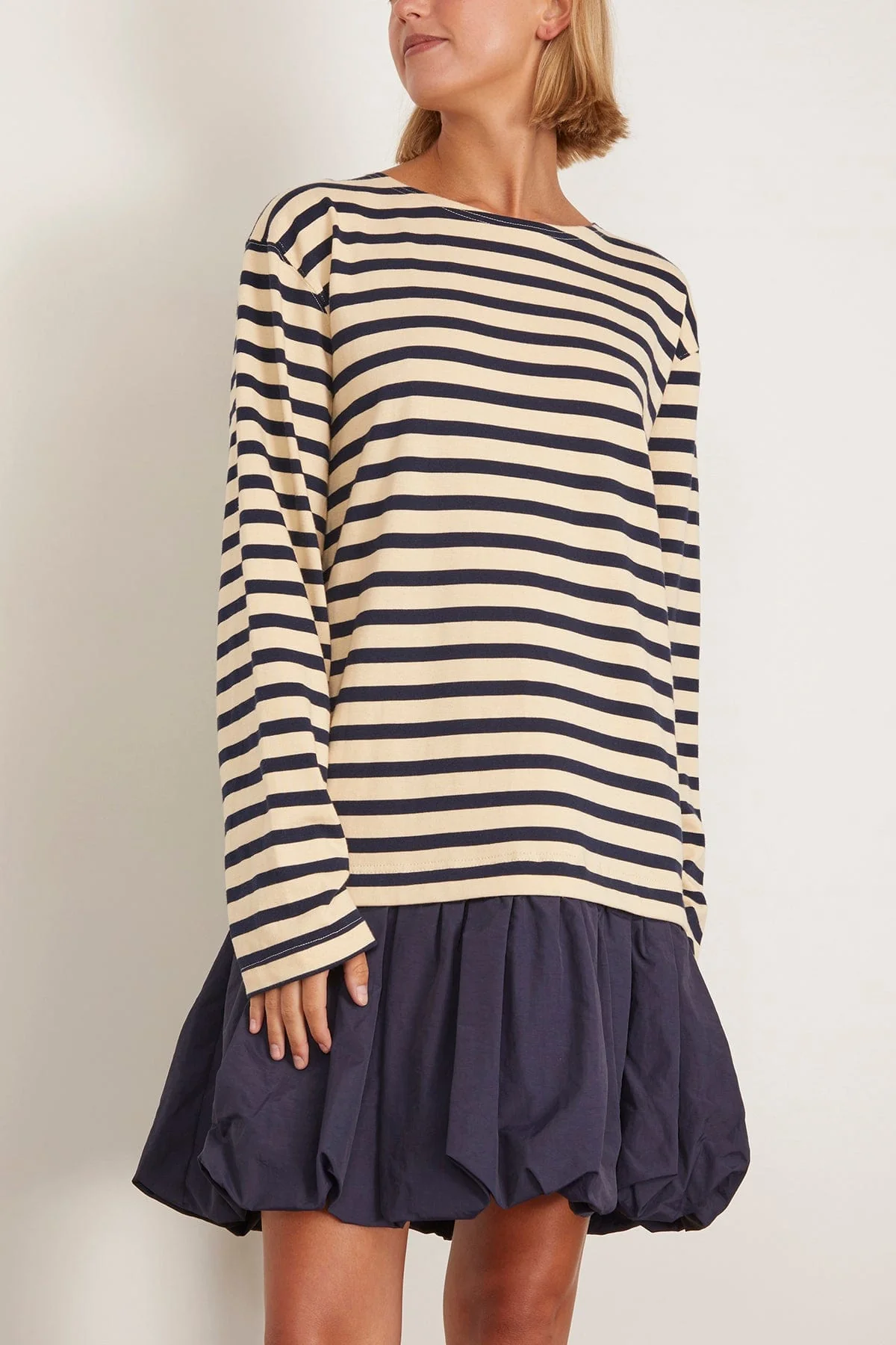Athena Solid Combo T-Shirt Bubble Dress in Multi - Image 3