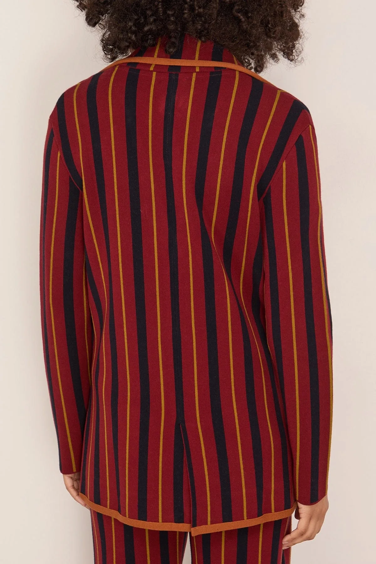 Aurora Knitted Blazer in Red Stripes - Image 4