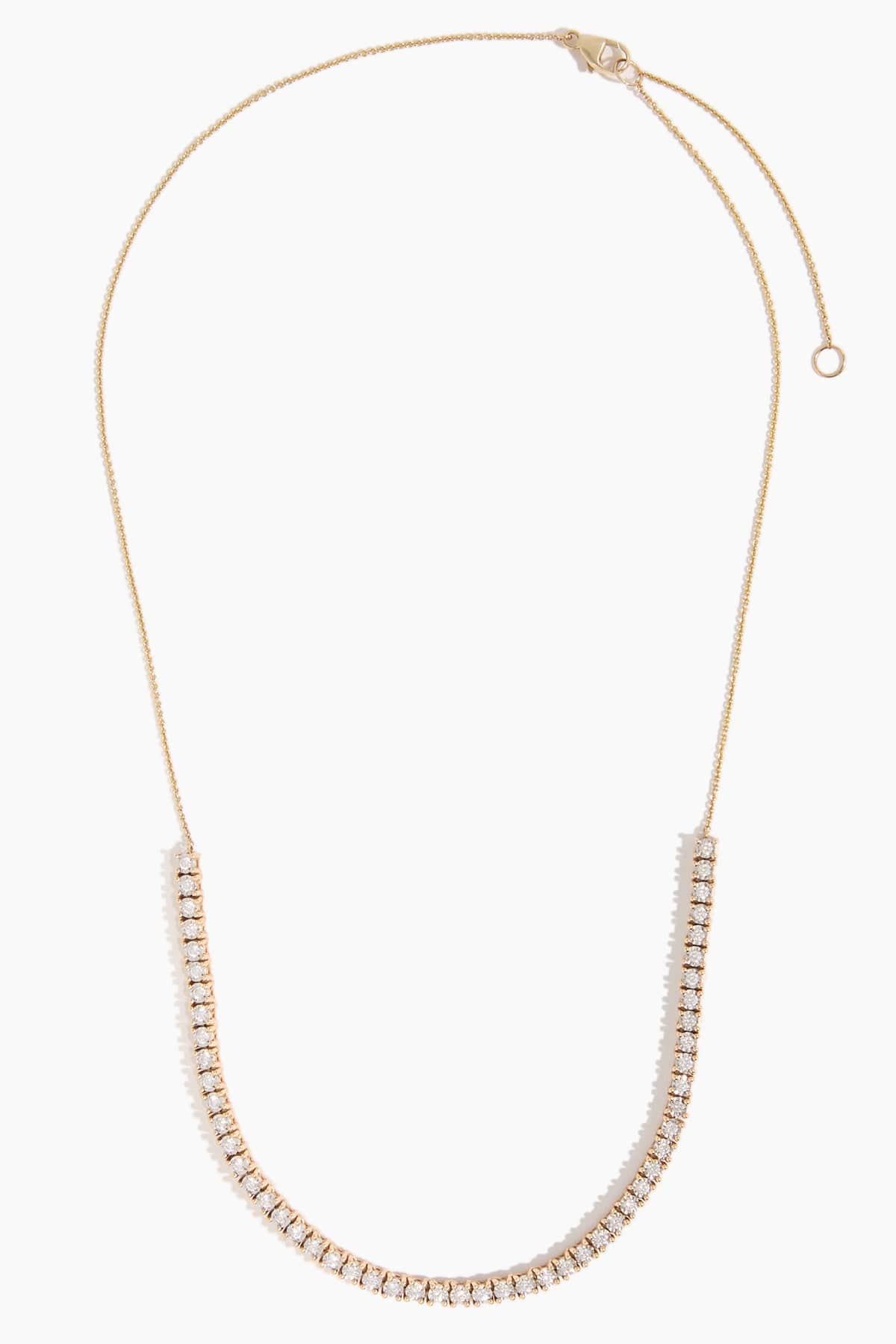 Ava Bea Tennis Necklace 14/16" in 14k Yellow Gold - Image 2