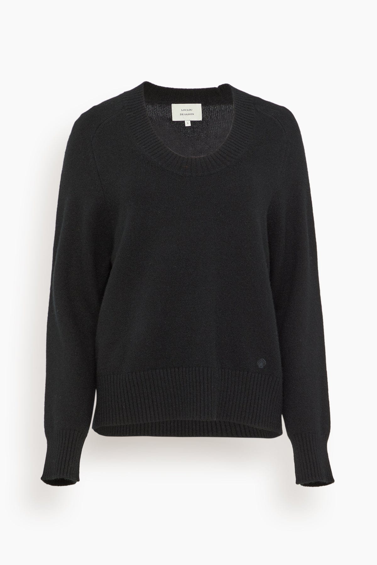 Baji Dropped U-Neck Sweater in Black