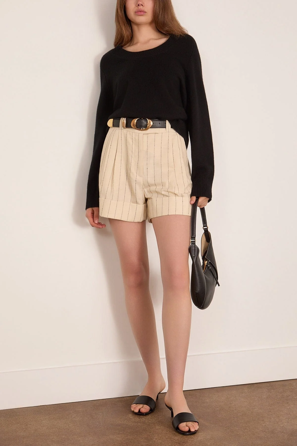 Baji Dropped U-Neck Sweater in Black - Image 2