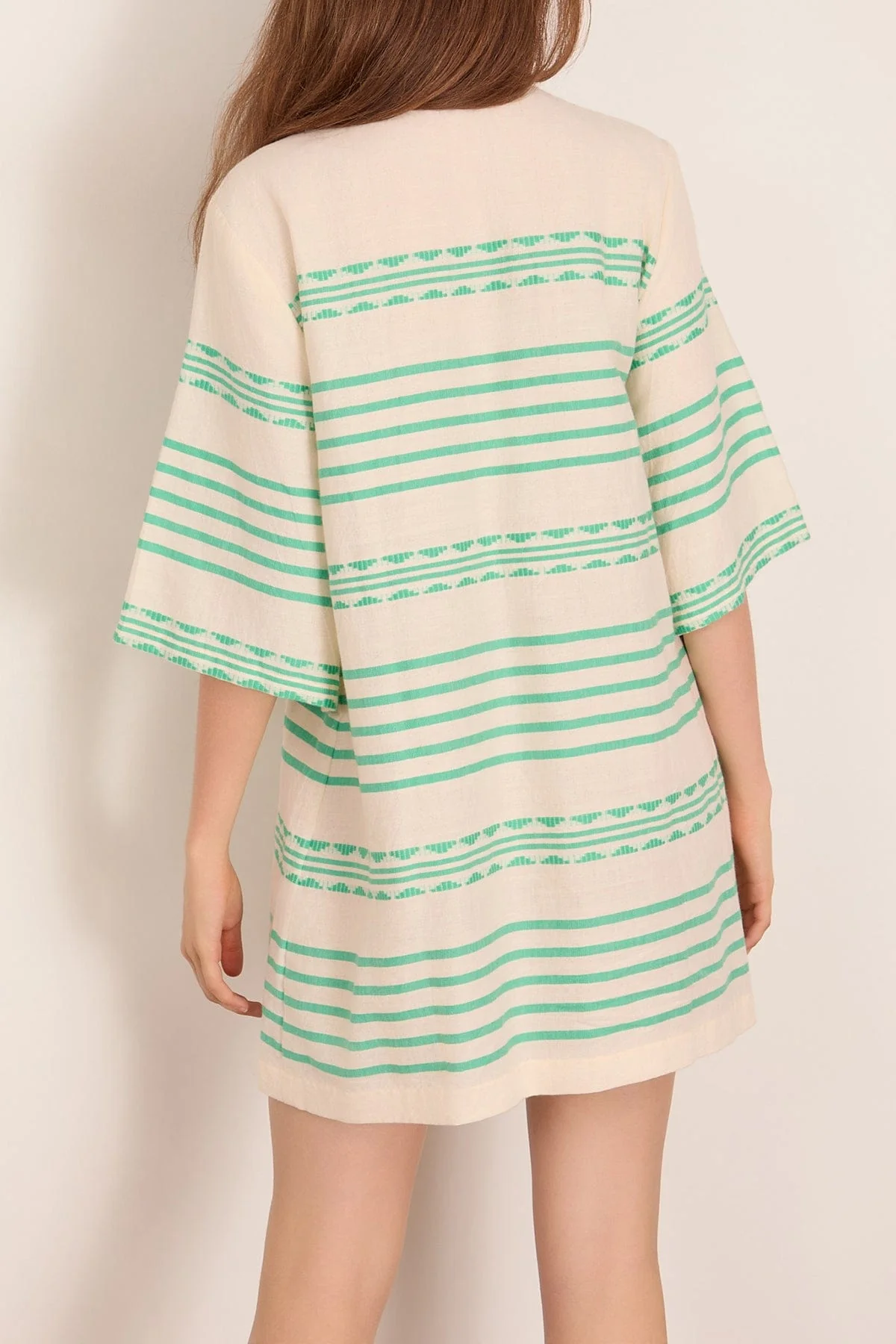 Belkis V-Neck Caftan in Chereka Green - Image 4