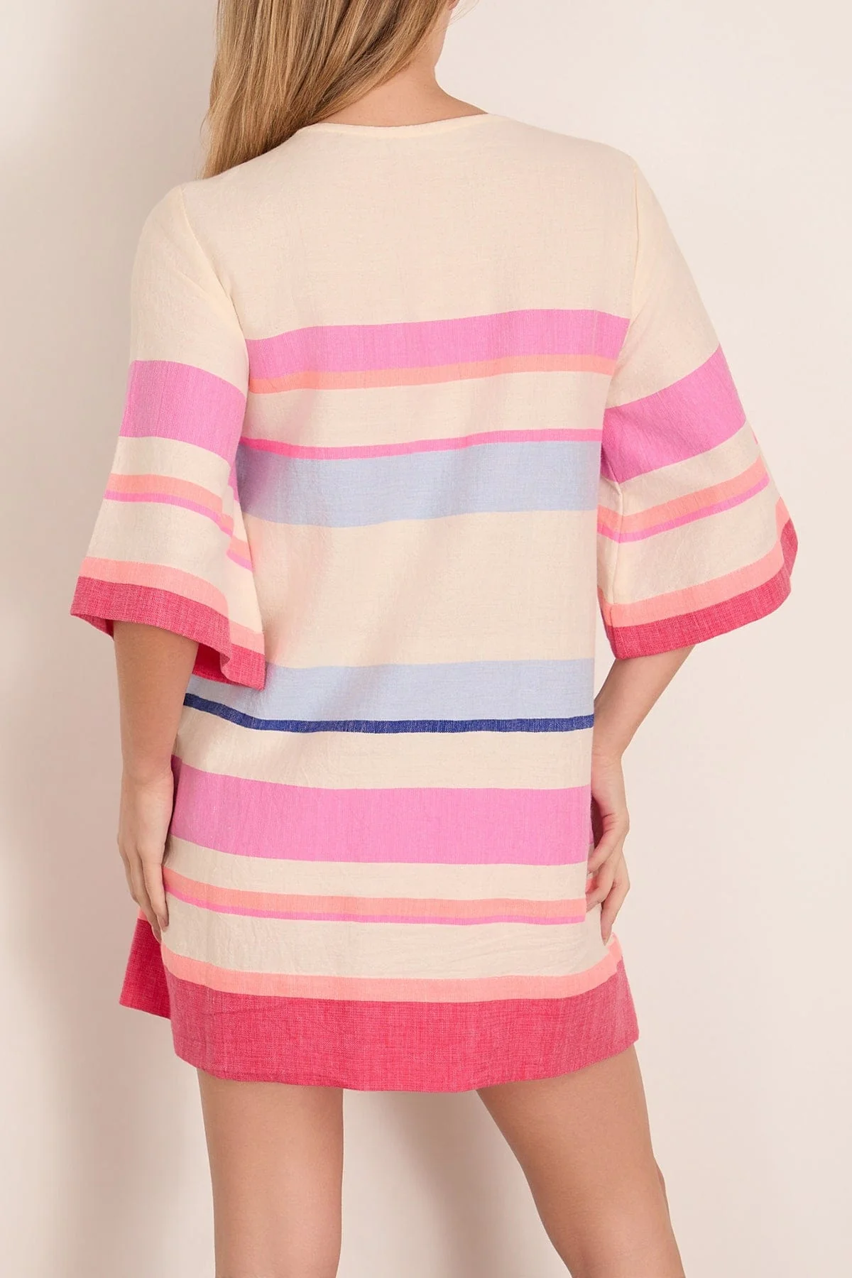 Belkis V-Neck Caftan in Desita Pink - Image 4