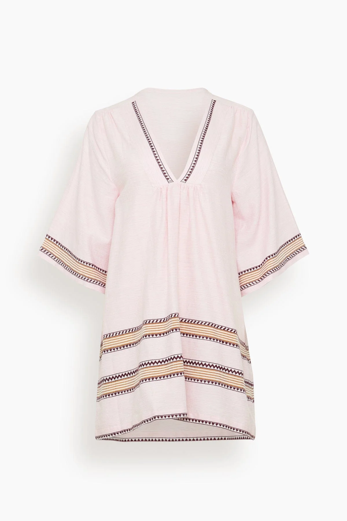 Belkis V-Neck Caftan in Munit Pink