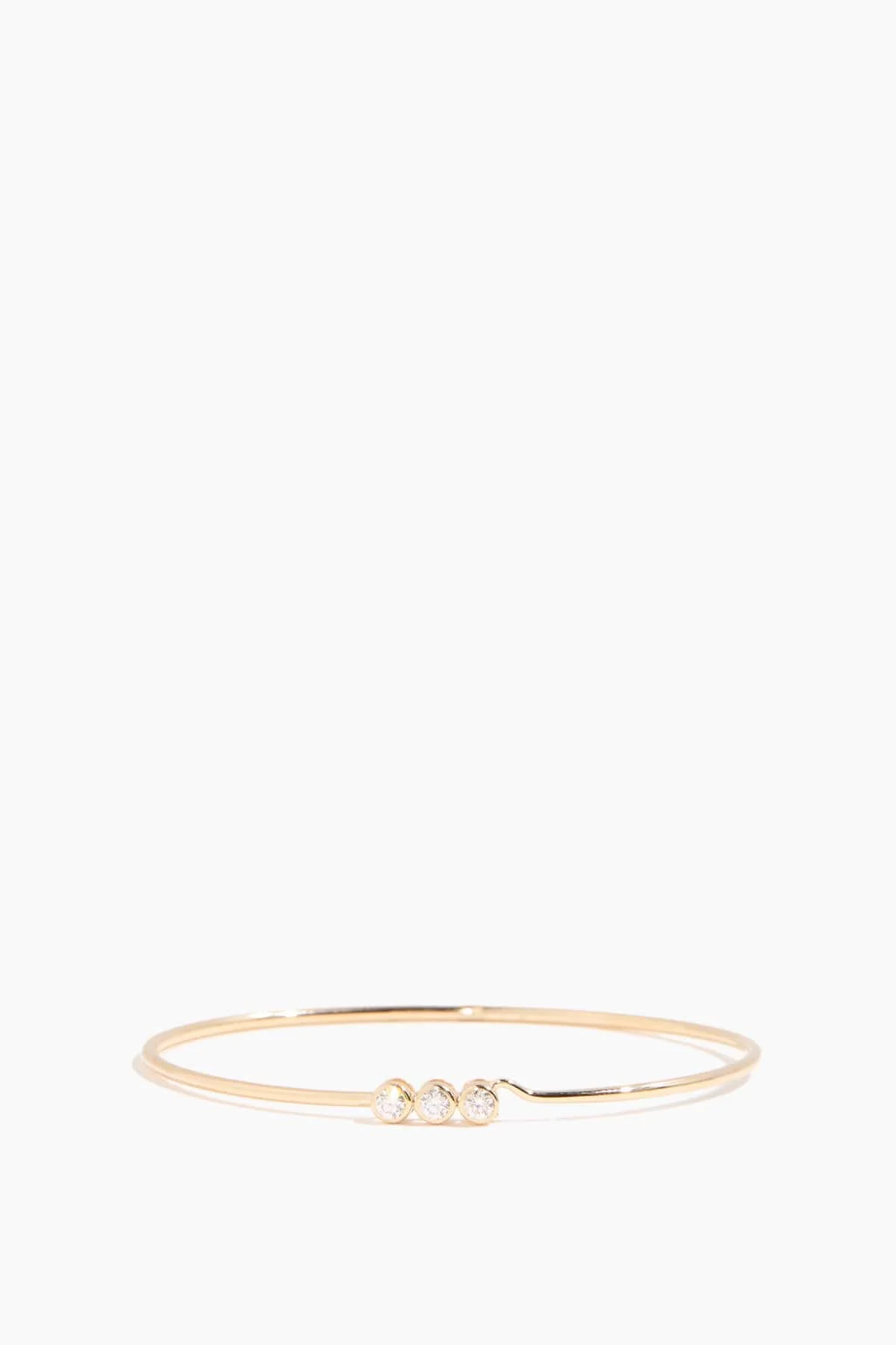 Bezel Diamond Wire Bangle in 14k Yellow Gold