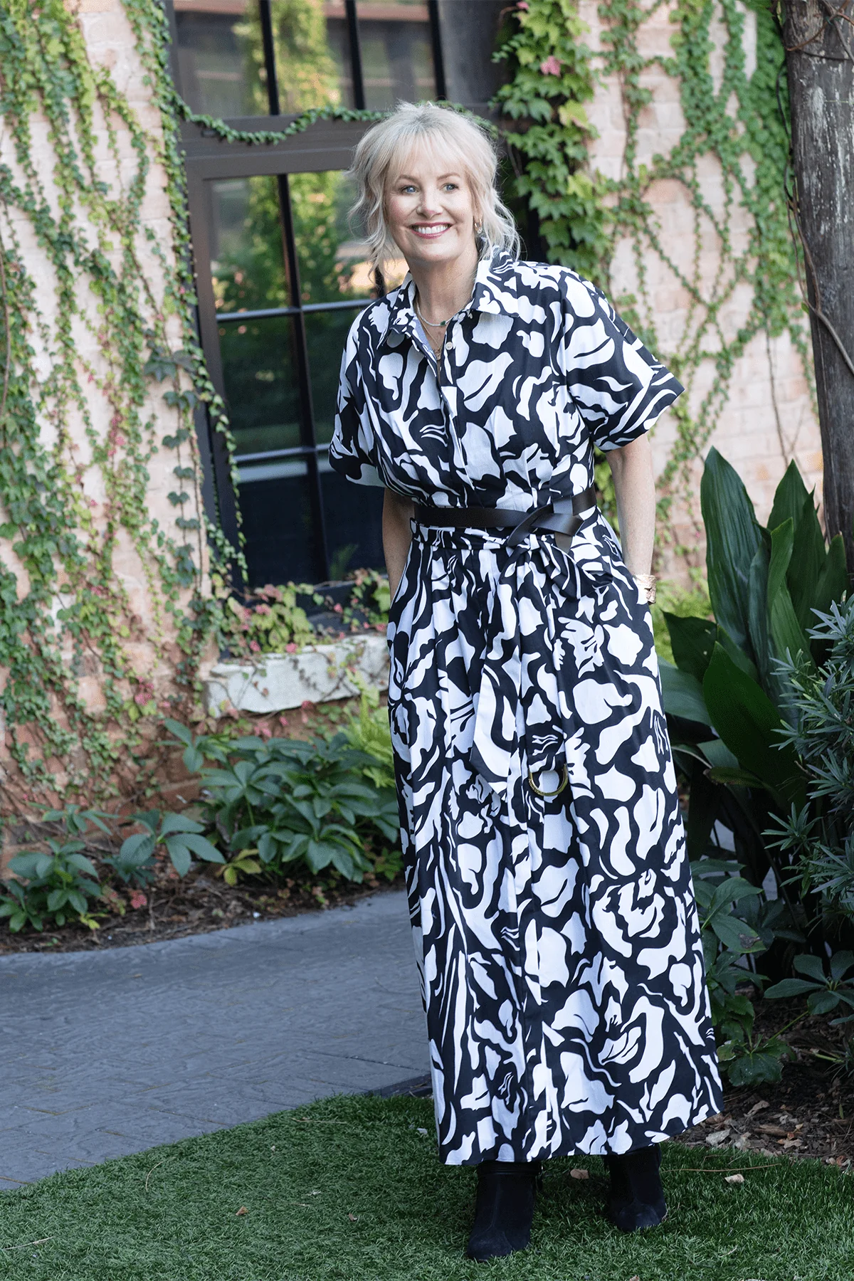 Blair Dress in Black/Ecru - Image 5
