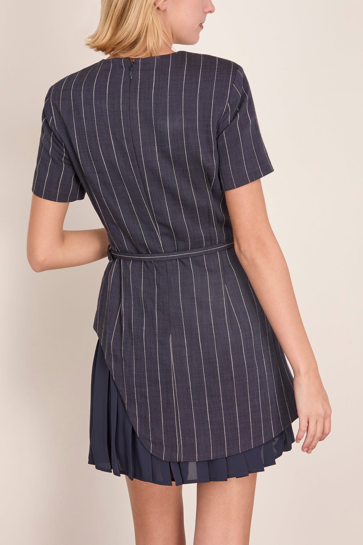 Blakely Short Sleeve Mini Dress in Midnight Stripe - Image 4