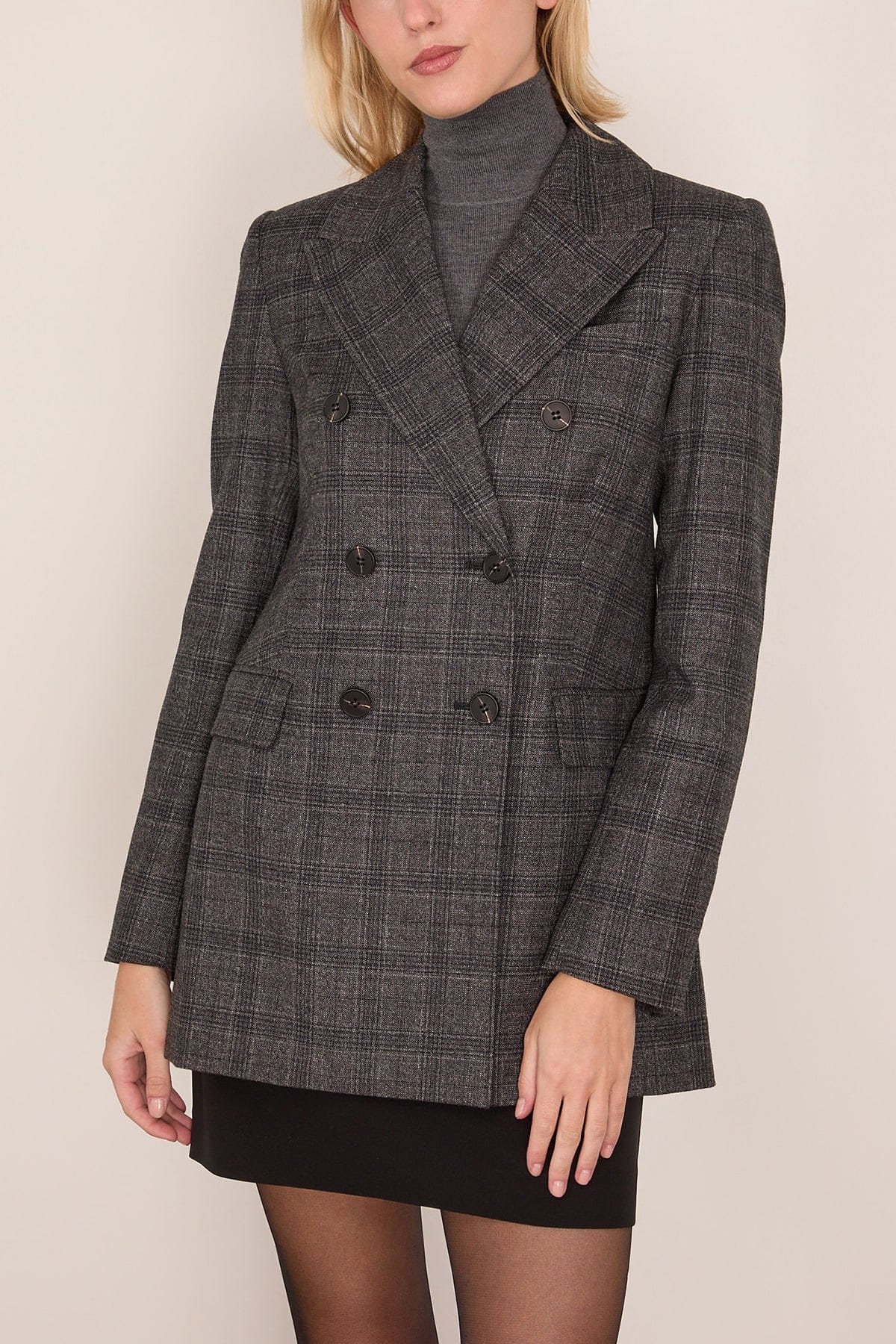 Blanche Blazer in Black Check - Image 3