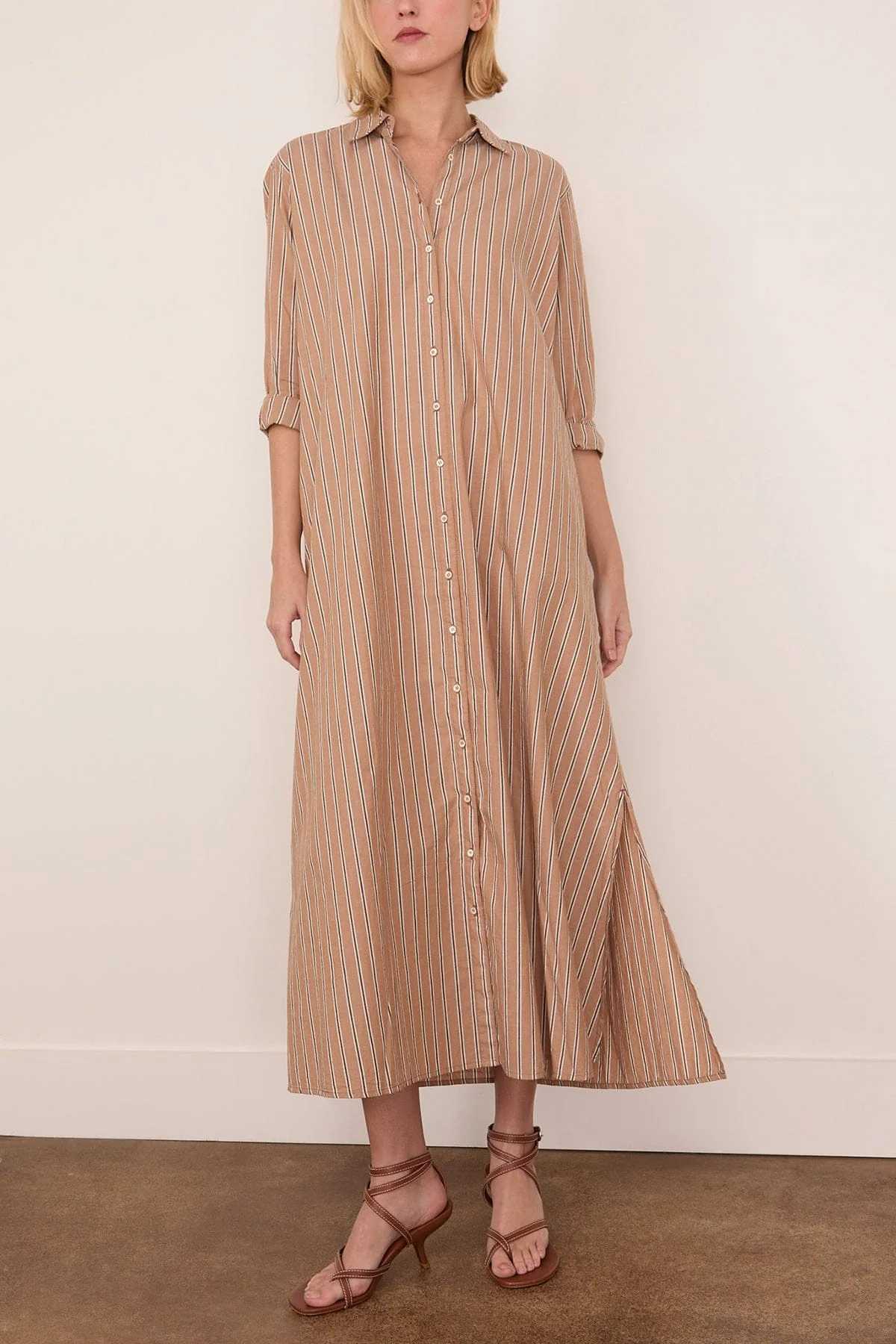 Boden Dress in Toffee Stripe - Image 3
