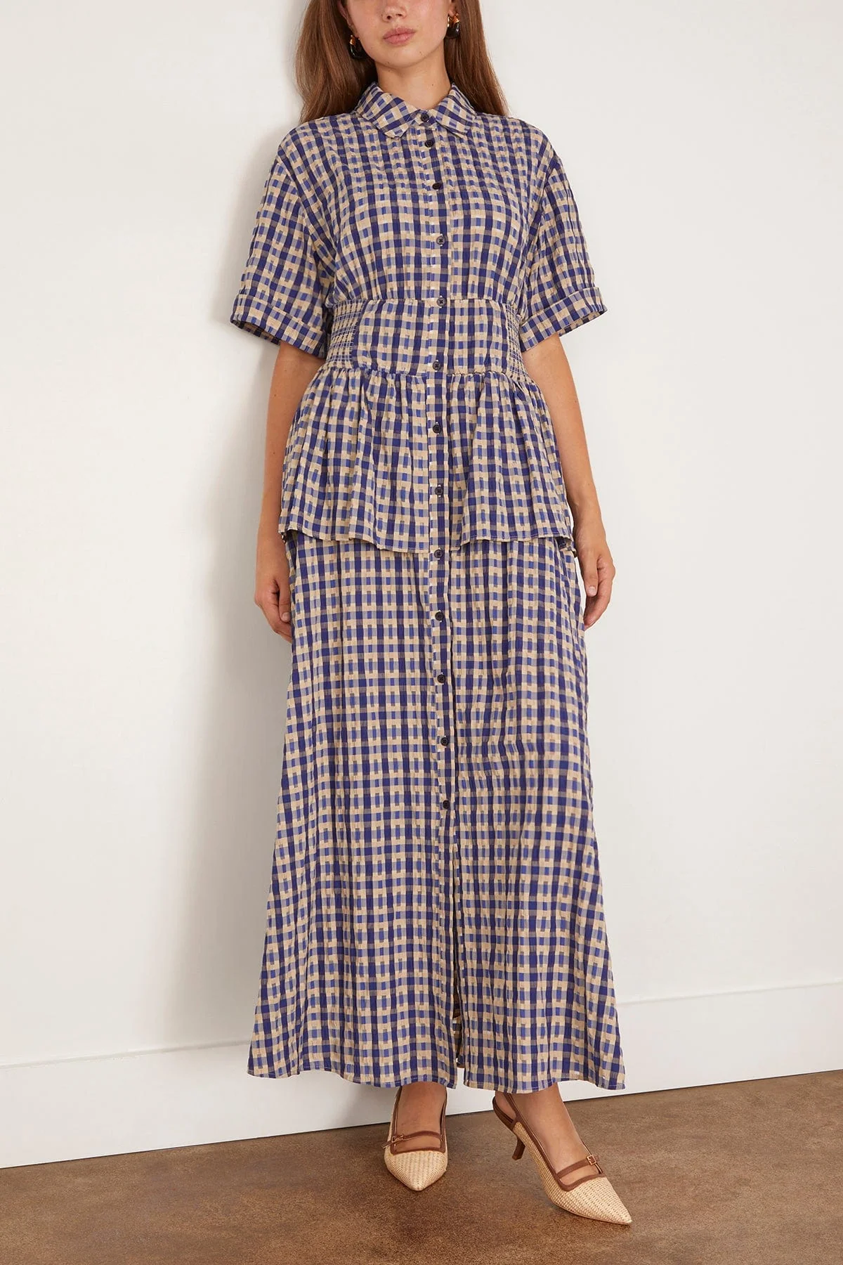 Boogie Woogie Bugle Boy Dress in Navy Check - Image 3