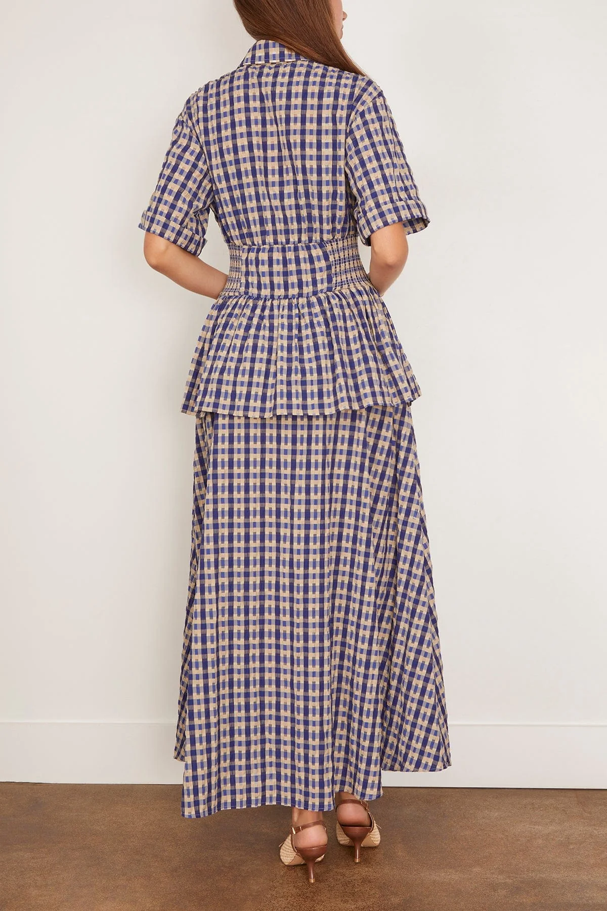 Boogie Woogie Bugle Boy Dress in Navy Check - Image 4