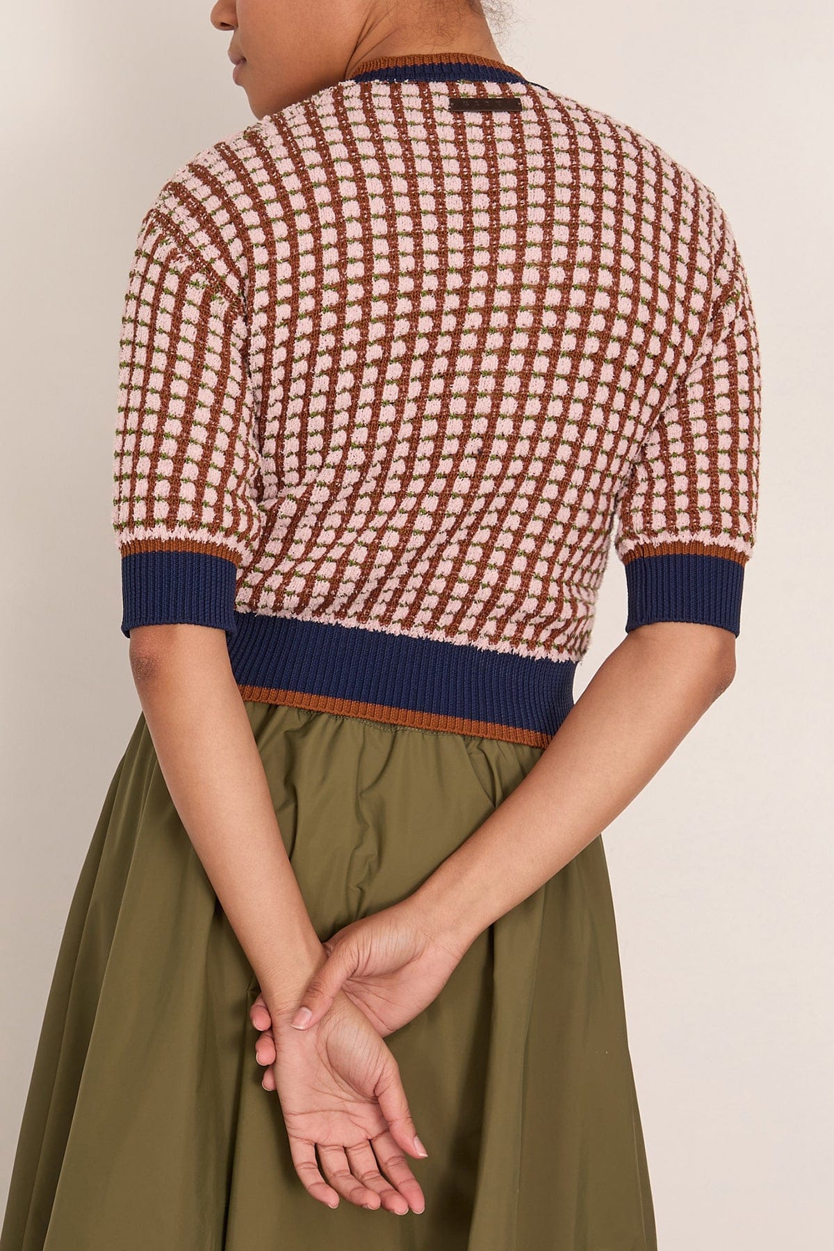 Boxy Short Sleeve Crewneck Sweater in Quartz - Image 4