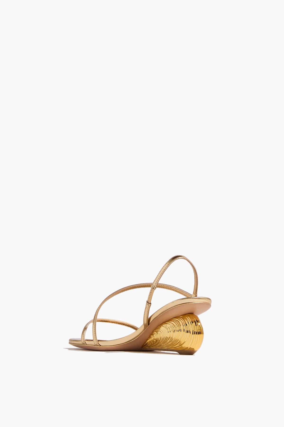 Bridget Oyster Shell Wedge Sandal in Gold - Image 3