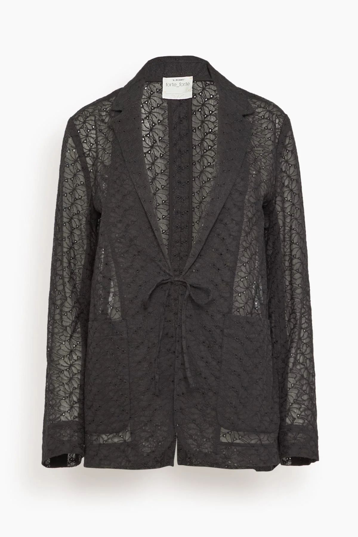 Broderie Anglaise Embroidery Jacket in Noir