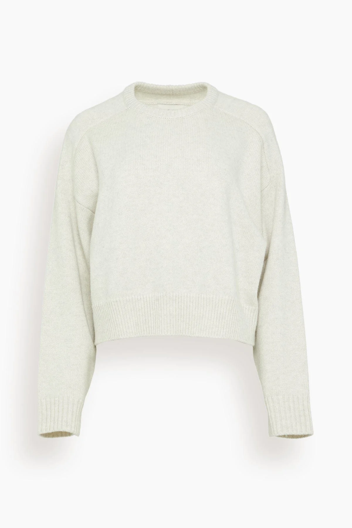 Bruzzi Cropped Sweater in Light Grey Melange