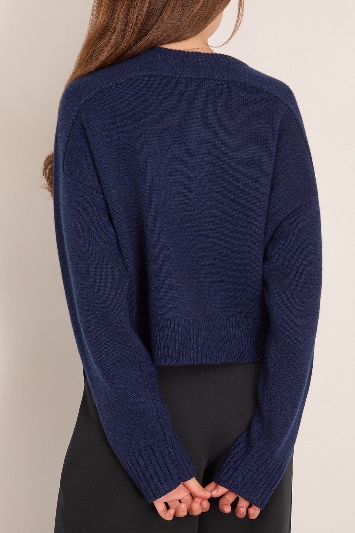 Bruzzi Cropped Sweater in Navy - Image 4