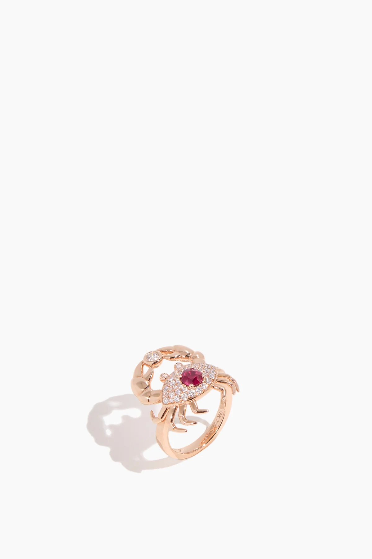 Burmese Ruby Crab Ring in 18k Rose Gold - Image 3